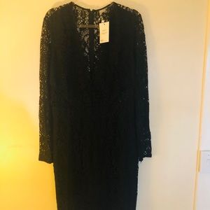 NWT Black Lace Midi Dress